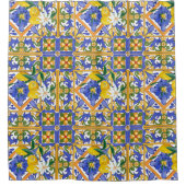 夏，柑橘類，シチリア地中海の,スタイル，レモン，m シャワーカーテン (正面)