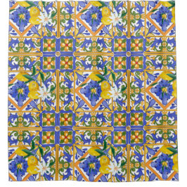 夏，柑橘類，シチリア地中海の,スタイル，レモン，m シャワーカーテン