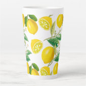 夏、柑橘類、フローラ地中海のスタイル、レモン  カフェラテマグ (正面)