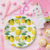 夏、柑橘類、フローラ地中海のスタイル、レモン  ペーパープレート (パーティー)