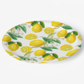 夏、柑橘類、フローラ地中海のスタイル、レモン  ペーパープレート (アングル)