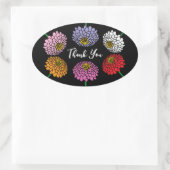 夏《植物》百日草花フローラスケッチカスタム 楕円形シール (バッグ)