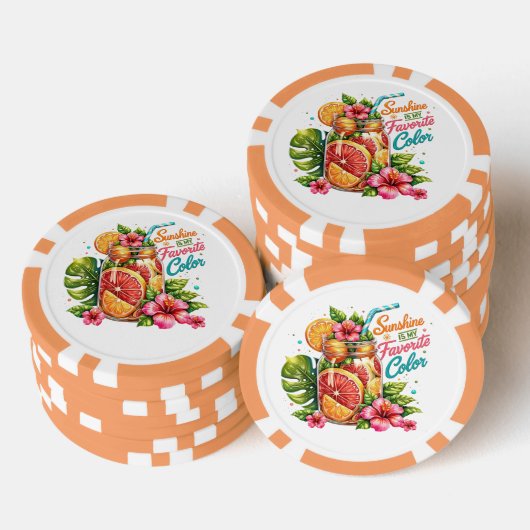 夏 海辺 ビーチ 引用 ポーカーチップ (積み重ね)