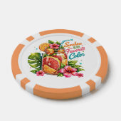 夏 海辺 ビーチ 引用 ポーカーチップ (シングル)