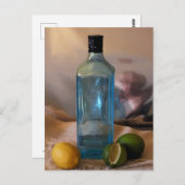 「夏」瓶と柑橘の静物画 ポストカード (正面/裏面)