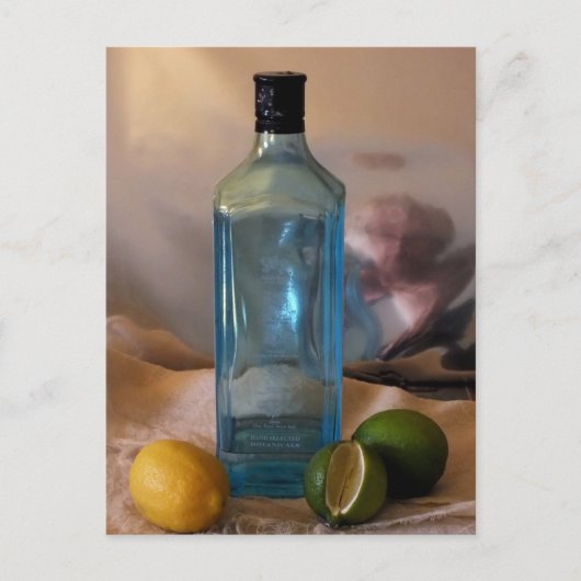 「夏」瓶と柑橘の静物画 ポストカード (正面)