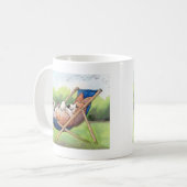 夏- Deckchairのコーギーの間練習 コーヒーマグカップ (正面左)