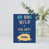 夏BBQのブタはパーティを楽しみます 招待状 (スタンド正面)
