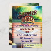 夏BBQグリルと肌寒さ 招待状 (正面/裏面)