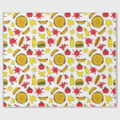 夏BBQバーガースホットドッグズグリルパーティーバーベキュー ラッピングペーパー (フラット)