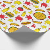 夏BBQバーガースホットドッグズグリルパーティーバーベキュー ラッピングペーパー (角)