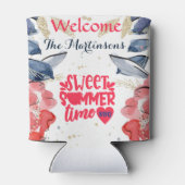 夏BBQピクニックスクエアパーソナライズされたー 缶クーラー (裏面)