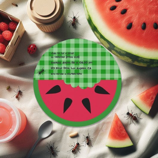 夏BBQピクニックバースデーパーティーのカスタマイズ 招待状