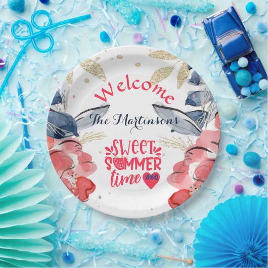 夏BBQピクニッパーソナライズされたク ペーパープレート (パーティー)