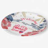 夏BBQピクニッパーソナライズされたク ペーパープレート (アングル)