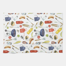 夏BBQ父の日グリルアウトギフトパパ キッチンタオル