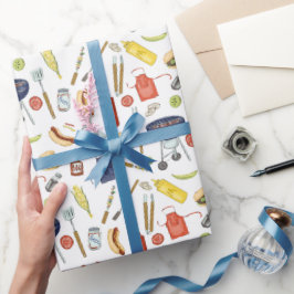 夏BBQ父の日バックヤードバーベキューグリル ラッピングペーパー