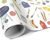 夏BBQ父の日バックヤードバーベキューグリル ラッピングペーパー (ロールコーナー)