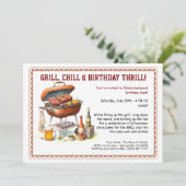 夏BBQ誕生日招待状withビールバックヤード 招待状 (スタンド正面)