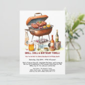 夏BBQ誕生日招待状withビールバックヤード 招待状 (スタンド正面)