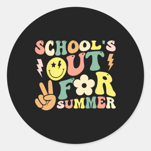 夏Tのための学校の最後の日Groovy学校 ラウンドシール (正面)