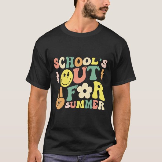 夏Tのための学校の最後の日Groovy学校 Tシャツ (正面)