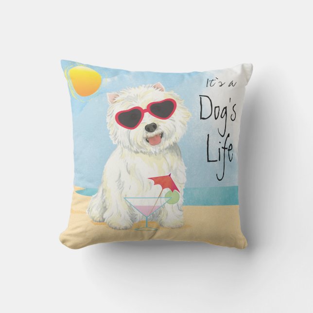 夏Westie アウトドアクッション (正面)