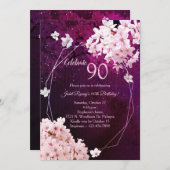 夕べさくらんぼブロッサム90誕生日 招待状 (正面/裏面)