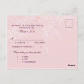 夕べさくらんぼ結婚ブロッサムのメニュー選択RSVP ポストカード (裏面)