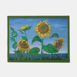 夕べのヒマワリ ドアマット