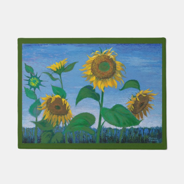 夕べのヒマワリ ドアマット (正面)