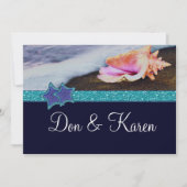 夕べのビーチサイズA7 招待状 (正面)