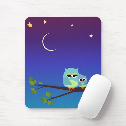 夕べのフクロウ- mousepad マウスパッド (マウス)