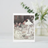 『夕べのランプの周り』、1900年（紙に水彩）、カール・ラーソン ポストカード (スタンド正面)