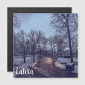 夕べの冬の雪の市公園 (正面/裏面)