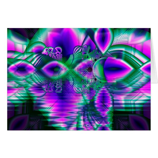 夕べの水晶サクラソウ、抽象的な夜花 (正面横)