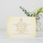 夕べの結婚式招待状のヴィンテージの硫酸紙 招待状 (スタンド正面)