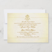 夕べの結婚式招待状のヴィンテージの硫酸紙 招待状 (正面)