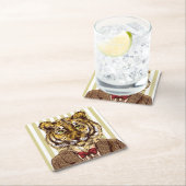 夕べの衣服のトラ スクエアペーパーコースター (インサイチュ)