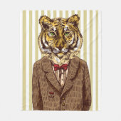 夕べの衣服のトラ フリースブランケット (正面)