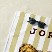 夕べの衣服|のトラはあなたの名前を加えます ビーチタオル (インサイチュ)