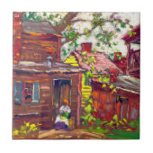 夕べの雑用1910年 タイル (正面)