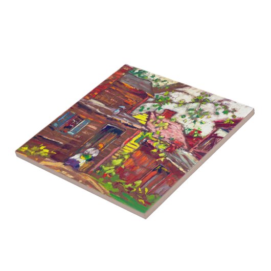 夕べの雑用1910年 タイル (側面)