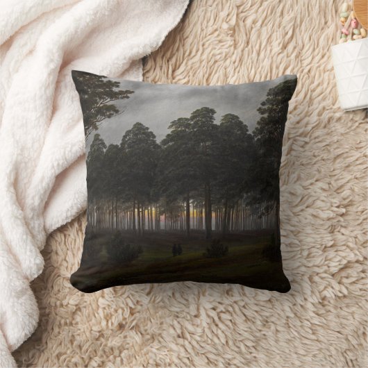 夕べの風景(by Caspar David Friedrich) クッション (ブランケット)