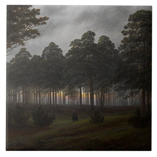 夕べの風景(by Caspar David Friedrich) タイル (正面)
