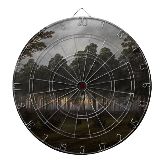 夕べの風景(by Caspar David Friedrich) ダーツボード (正面)