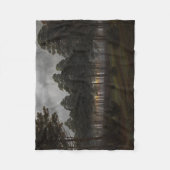 夕べの風景(by Caspar David Friedrich) フリースブランケット (正面)