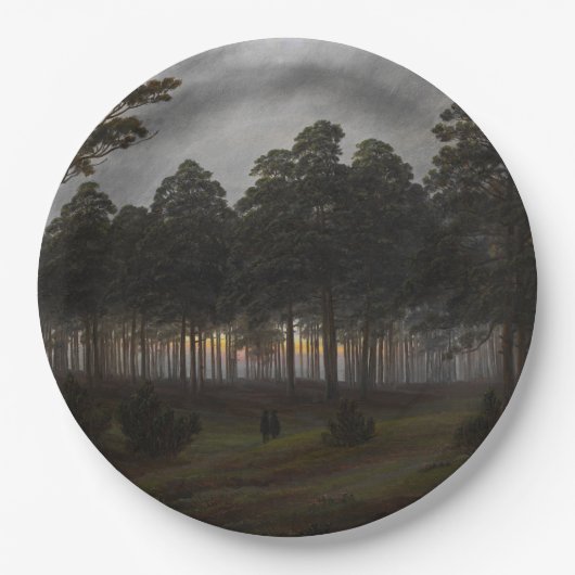 夕べの風景(by Caspar David Friedrich) ペーパープレート (正面)