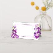 夕べの香りのする生花パープル結婚ズ プレイスカード (裏面)
