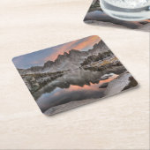 夕べのKearsargeの小尖塔の反射 スクエアペーパーコースター (アングル)